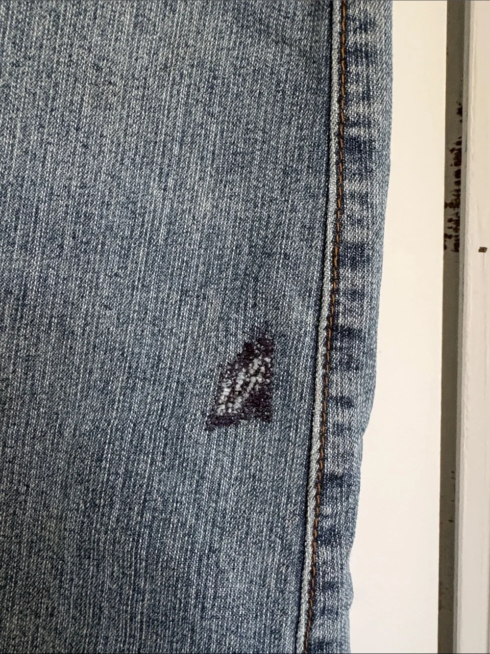 Cato Light Wash Denim Skirt with Contrast Topstitching